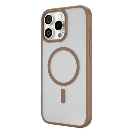 For iPhone 16 Pro Max TGVIS GRACE Series MagSafe Frosted Translucent Phone Case(Brown) - iPhone 16 Pro Max Cases by TGVIS | Online Shopping South Africa | PMC Jewellery | Buy Now Pay Later Mobicred