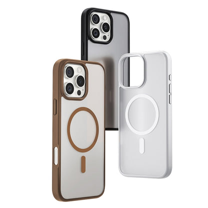 For iPhone 16 TGVIS GRACE Series MagSafe Frosted Translucent Phone Case(Black) - iPhone 16 Cases by TGVIS | Online Shopping South Africa | PMC Jewellery | Buy Now Pay Later Mobicred