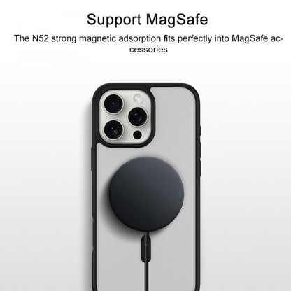 For iPhone 16 TGVIS GRACE Series MagSafe Frosted Translucent Phone Case(Black) - iPhone 16 Cases by TGVIS | Online Shopping South Africa | PMC Jewellery | Buy Now Pay Later Mobicred