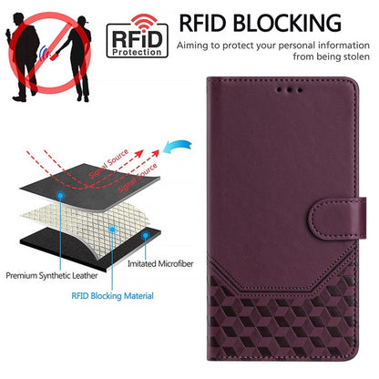 For Motorola Moto G 5G 2024 Oversea Honeycomb Embossing RFID Leather Phone Case(Violet) - Motorola Cases by PMC Jewellery | Online Shopping South Africa | PMC Jewellery | Buy Now Pay Later Mobicred