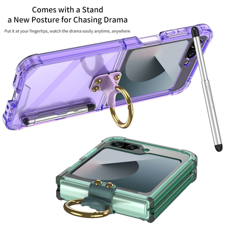 For Samsung Galaxy Z Flip6 / Flip7 FE GKK Airbag Protective Phone Case with Ring & Pen(Transparent) - free shipping - PMC Jewellery - Order now!
