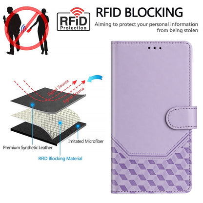 For Redmi K70 Ultra 5G Honeycomb Embossing RFID Leather Phone Case(Light Purple) - Xiaomi Cases by PMC Jewellery | Online Shopping South Africa | PMC Jewellery | Buy Now Pay Later Mobicred