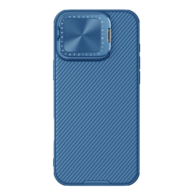 For iPhone 16 Pro Max NILLKIN Black Mirror Prop CD Texture Mirror Phone Case(Blue) - free shipping - PMC Jewellery - Order now!