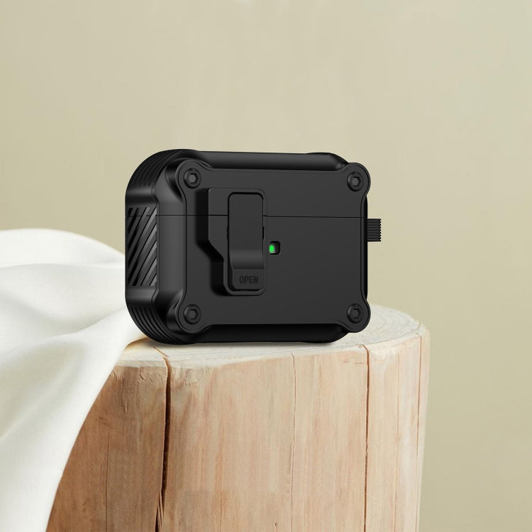 For AirPods 4 Eagle Shockproof Earphone Protective Case with Switch(Black) - free shipping - PMC Jewellery - Order now!