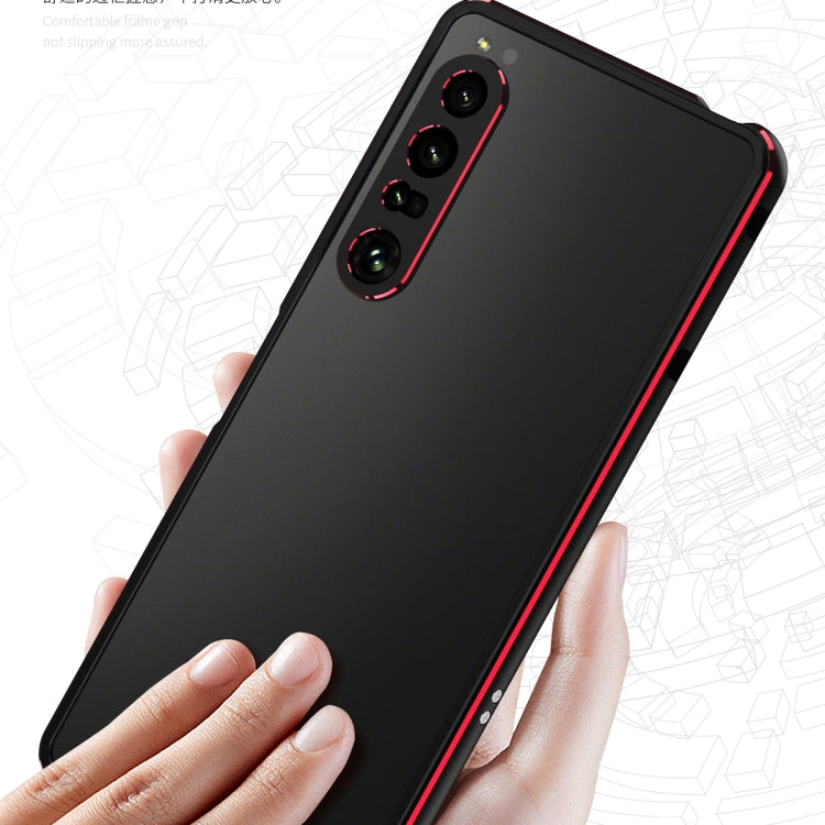 For Sony Xperia 1 VI Aurora Series Lens Protector + Metal Frame Protective Phone Case(Black Purple) - free shipping - PMC TechLife - Order now!
