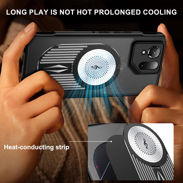For Asus ROG Phone 9 / 9 Pro Heat Dissipation Aromatherapy Magnetic Holder Phone Case(Black) - ASUS Cases by PMC TechLife | Online Shopping South Africa | PMC TechLife | Buy Now Pay Later Mobicred