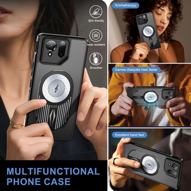 For Asus ROG Phone 9 / 9 Pro Heat Dissipation Aromatherapy MagSafe Holder Phone Case(Silver) - ASUS Cases by PMC TechLife | Online Shopping South Africa | PMC TechLife | Buy Now Pay Later Mobicred