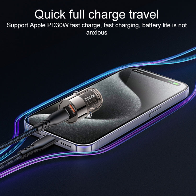 Yesido Y69 PD30W Dual USB-C / Type-C Zinc Alloy Mini Car Charger(Metal Grey) - Car Charger by Yesido | Online Shopping South Africa | PMC Jewellery | Buy Now Pay Later Mobicred