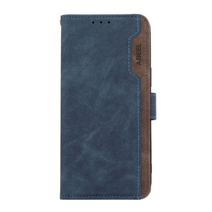 For Samsung Galaxy S25 Ultra 5G ABEEL Color Block Magnetic RFID Leather Phone Case(Blue-Brown) - Galaxy S25 Ultra 5G Cases by PMC Jewellery | Online Shopping South Africa | PMC Jewellery | Buy Now Pay Later Mobicred