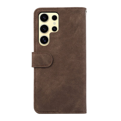 For Samsung Galaxy S25 Ultra 5G ABEEL Color Block Magnetic RFID Leather Phone Case(Brown-Blue) - Galaxy S25 Ultra 5G Cases by PMC Jewellery | Online Shopping South Africa | PMC Jewellery | Buy Now Pay Later Mobicred