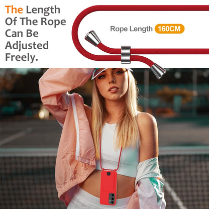 For Samsung Galaxy S25+ 5G Integrated Card Bag Solid Color Liquid Silicone Phone Case with Lanyard(Red) - Galaxy S25+ 5G Cases by PMC Jewellery | Online Shopping South Africa | PMC Jewellery | Buy Now Pay Later Mobicred