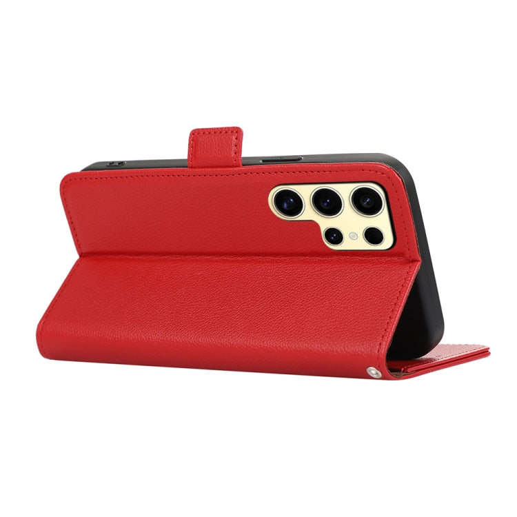 For Samsung Galaxy S25 Ultra ABEEL Side-Magnetic Litchi Pattern Leather RFID Phone Case(Red) - Galaxy S25 Ultra 5G Cases by PMC TechLife | Online Shopping South Africa | PMC TechLife | Buy Now Pay Later Mobicred