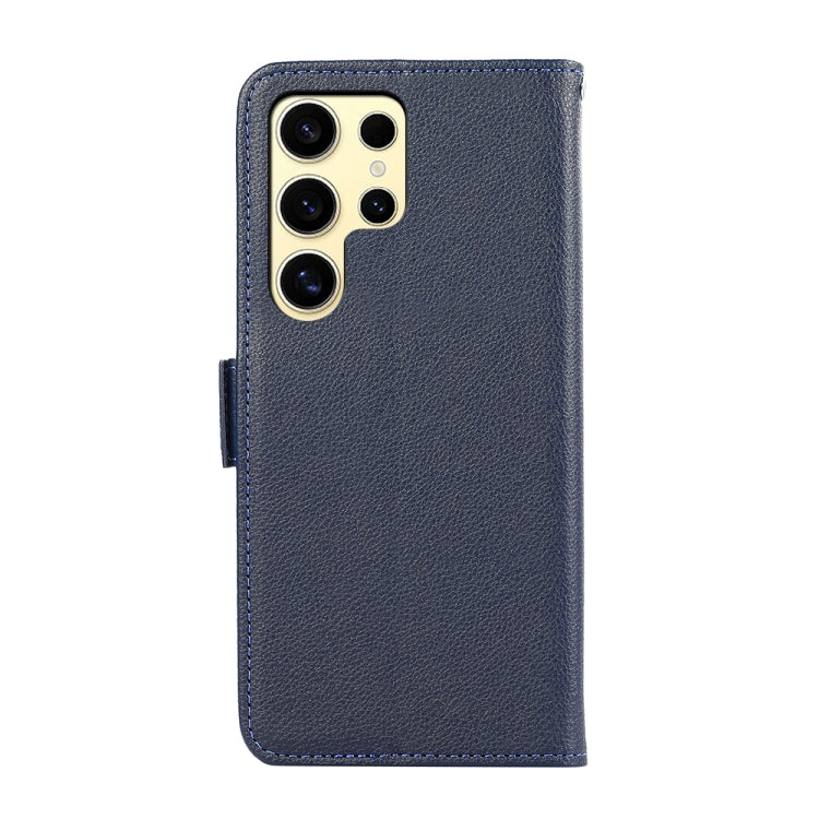 For Samsung Galaxy S25 Ultra ABEEL Side-Magnetic Litchi Pattern Leather RFID Phone Case(Blue) - Galaxy S25 Ultra 5G Cases by PMC TechLife | Online Shopping South Africa | PMC TechLife | Buy Now Pay Later Mobicred