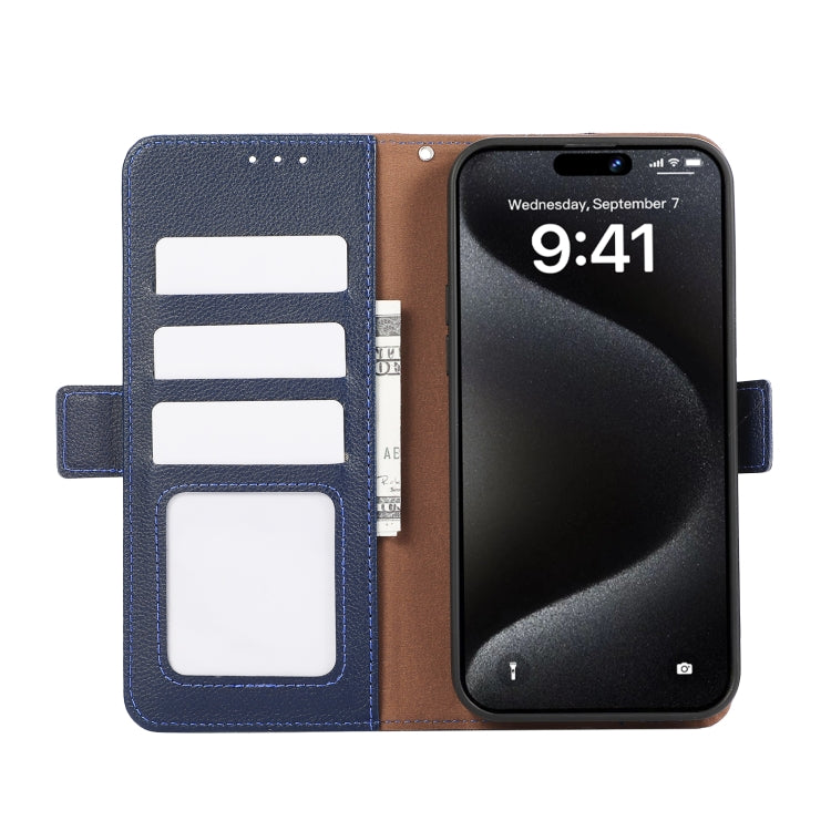For Samsung Galaxy S25 Ultra ABEEL Side-Magnetic Litchi Pattern Leather RFID Phone Case(Blue) - Galaxy S25 Ultra 5G Cases by PMC TechLife | Online Shopping South Africa | PMC TechLife | Buy Now Pay Later Mobicred