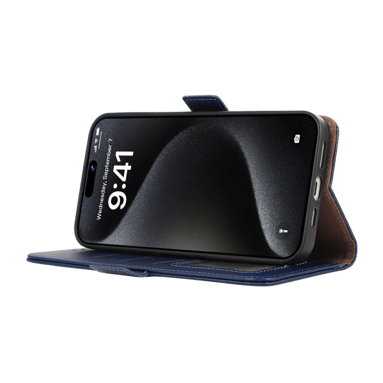 For Samsung Galaxy S25 Ultra ABEEL Side-Magnetic Litchi Pattern Leather RFID Phone Case(Blue) - Galaxy S25 Ultra 5G Cases by PMC TechLife | Online Shopping South Africa | PMC TechLife | Buy Now Pay Later Mobicred