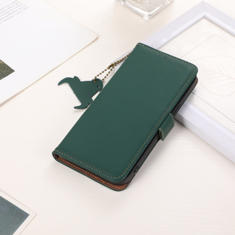For Samsung Galaxy S25 Ultra Genuine Leather Magnetic RFID Leather Phone Case(Green) - Galaxy S25 Ultra 5G Cases by PMC Jewellery | Online Shopping South Africa | PMC Jewellery | Buy Now Pay Later Mobicred