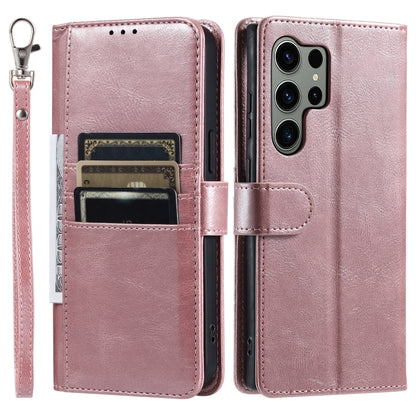 For Samsung Galaxy S25 Ultra 5G Simple 6-Card Wallet Leather Phone Case(Rose Gold) - Galaxy S25 Ultra 5G Cases by PMC Jewellery | Online Shopping South Africa | PMC Jewellery | Buy Now Pay Later Mobicred