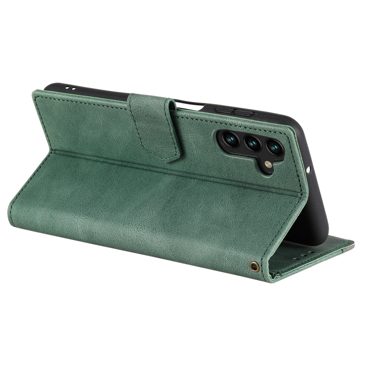 For Samsung Galaxy S25 5G Nail Skin Feel Stitching Calf Texture Leather Phone Case(Green) - Galaxy S25 5G Cases by PMC Jewellery | Online Shopping South Africa | PMC Jewellery | Buy Now Pay Later Mobicred