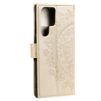 For Samsung Galaxy S25 Ultra 5G Totem Flower Embossed Leather Phone Case(Gold) - Galaxy S25 Ultra 5G Cases by PMC Jewellery | Online Shopping South Africa | PMC Jewellery | Buy Now Pay Later Mobicred