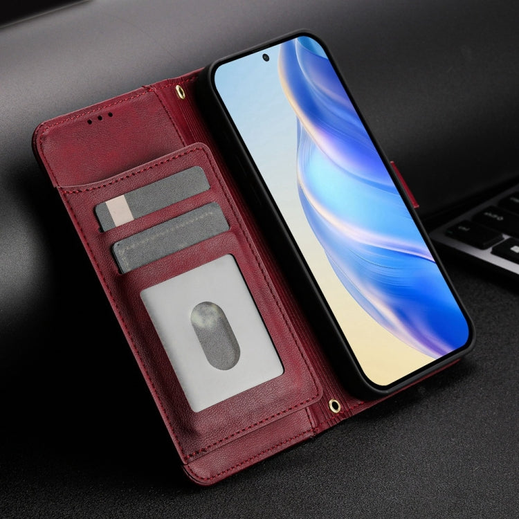 For Samsung Galaxy S25+ 5G Multi-Card Slots Zipper Wallet Leather Phone Case(Dark Red) - Galaxy S25+ 5G Cases by PMC Jewellery | Online Shopping South Africa | PMC Jewellery | Buy Now Pay Later Mobicred