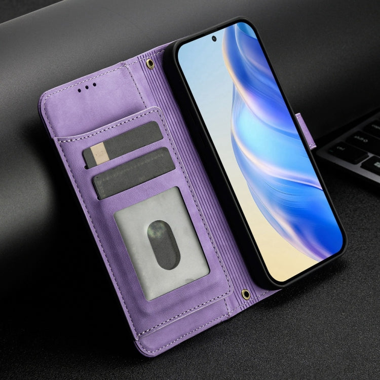 For Samsung Galaxy S25 5G Multi-Card Slots Zipper Wallet Leather Phone Case(Purple) - Galaxy S25 5G Cases by PMC Jewellery | Online Shopping South Africa | PMC Jewellery | Buy Now Pay Later Mobicred