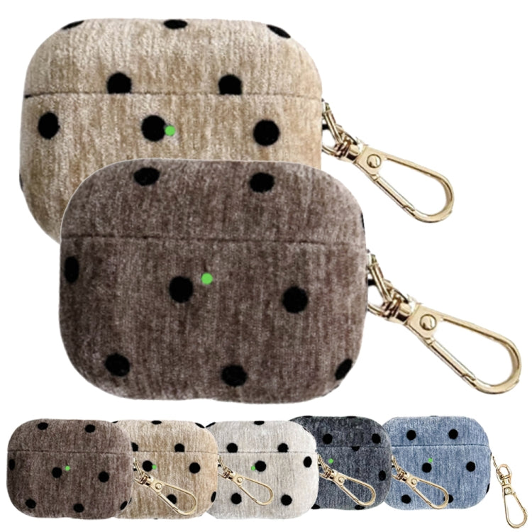 For AirPods Pro Velvet Cloth + PC Headset Shockproof Case(Coffee) - For AirPods Pro by PMC Jewellery | Online Shopping South Africa | PMC Jewellery | Buy Now Pay Later Mobicred