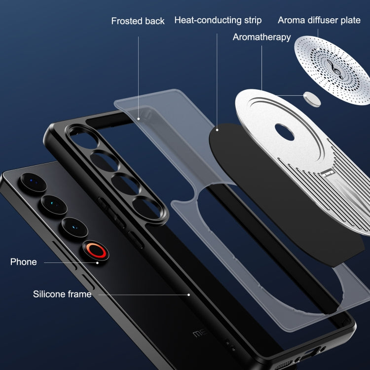 For Meizu 21 Pro Heat Dissipation Aromatherapy MagSafe Holder Phone Case(Silver) - Meizu by PMC TechLife | Online Shopping South Africa | PMC TechLife | Buy Now Pay Later Mobicred