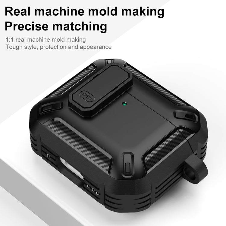 For AirPods 4 Shield Shockproof Earphone Protective Case with Hook(Black Yellow) - For AirPods 4 by PMC Jewellery | Online Shopping South Africa | PMC Jewellery | Buy Now Pay Later Mobicred