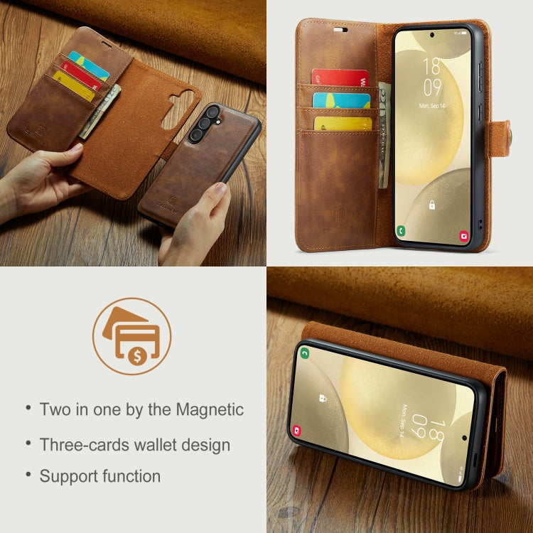 For Samsung Galaxy S24 FE 5G DG.MING Crazy Horse Texture Detachable Magnetic Leather Case(Brown) - Galaxy S24 FE 5G Cases by DG.MING | Online Shopping South Africa | PMC Jewellery | Buy Now Pay Later Mobicred