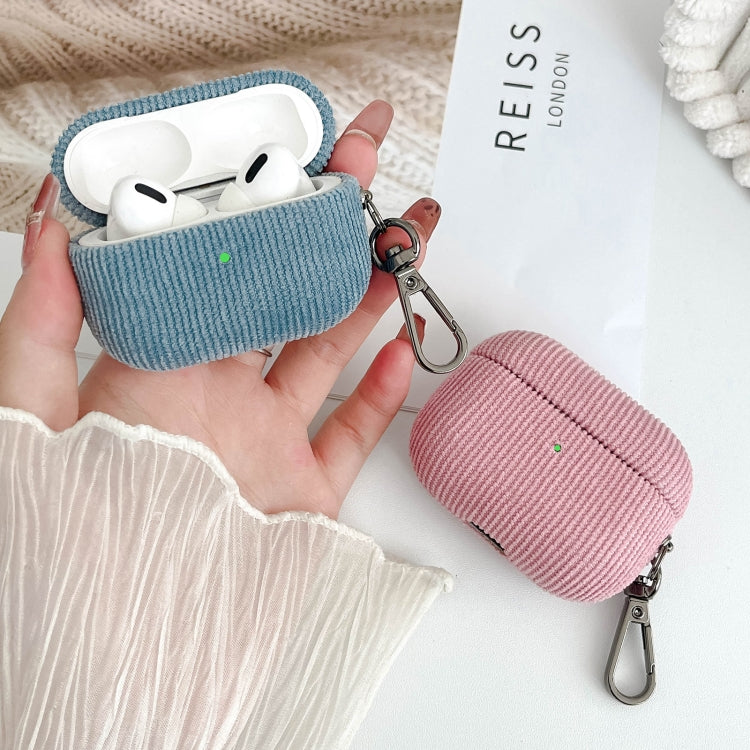 For AirPods Pro Corduroy Cloth Pattern Earphone Protective Case(Orange) - For AirPods Pro by PMC Jewellery | Online Shopping South Africa | PMC Jewellery | Buy Now Pay Later Mobicred