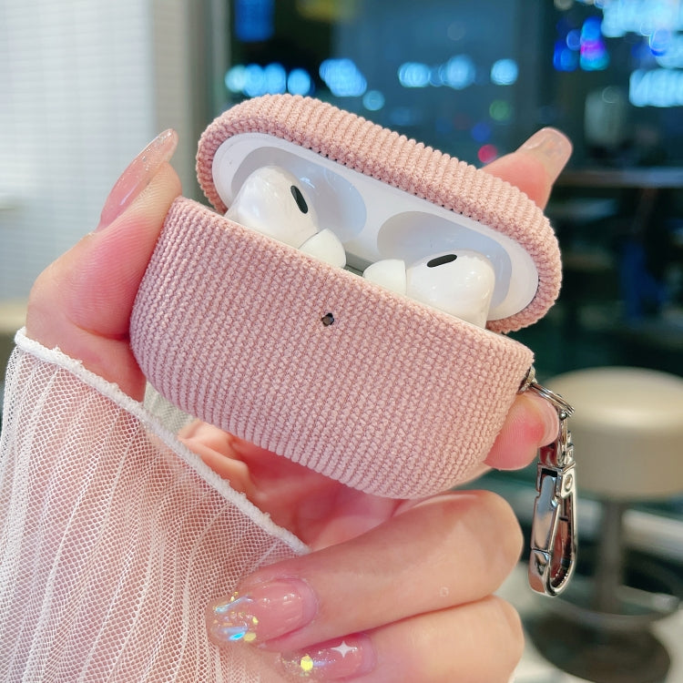 For AirPods 3 Corduroy Cloth Pattern Earphone Protective Case(Beige) - For AirPods 3 by PMC Jewellery | Online Shopping South Africa | PMC Jewellery | Buy Now Pay Later Mobicred