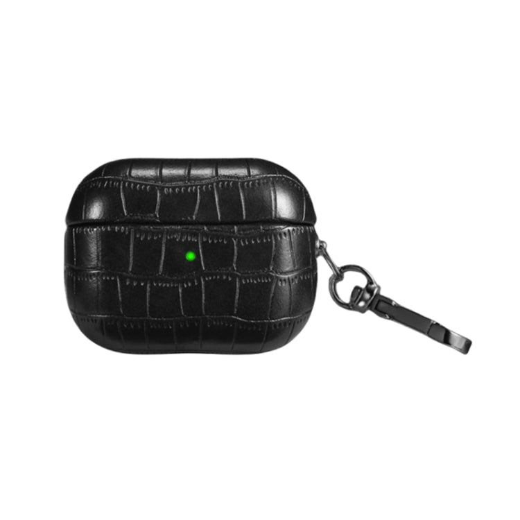 For AirPods Pro Crocodile Texture Earphone Protective Case(Black) - For AirPods Pro by PMC Jewellery | Online Shopping South Africa | PMC Jewellery | Buy Now Pay Later Mobicred