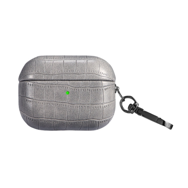 For AirPods Pro Crocodile Texture Earphone Protective Case(Grey) - free shipping - PMC Jewellery - Order now!
