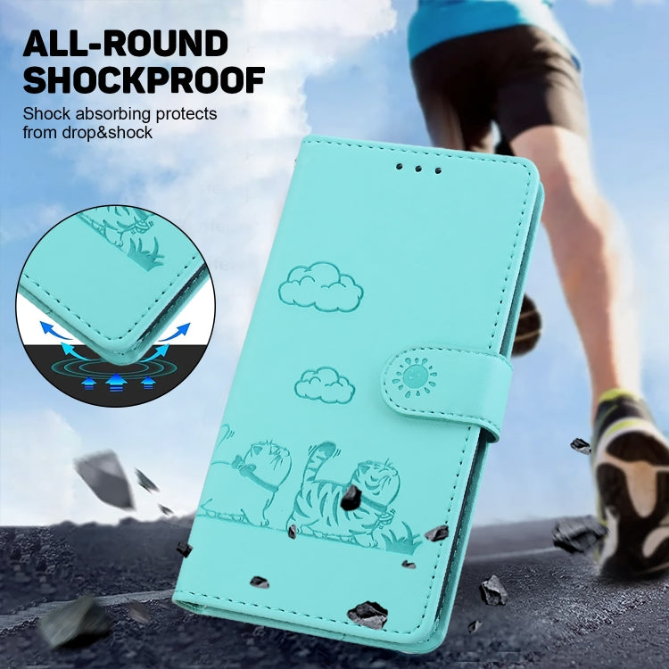 For Tecno Spark Go 2024 / 20 / 20C Cute Cats RFID Leather Phone Case(Green) - Tecno Cases by PMC Jewellery | Online Shopping South Africa | PMC Jewellery | Buy Now Pay Later Mobicred