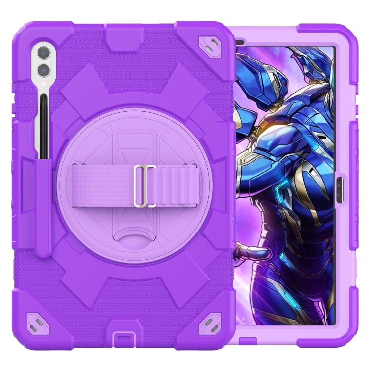 For Samsung Galaxy Tab S10+ / S9+ / S9 FE+ Spider Hand Grip Turntable Stand Tablet Case(Purple) - Galaxy Tab S9+ Cases by PMC Jewellery | Online Shopping South Africa | PMC Jewellery | Buy Now Pay Later Mobicred