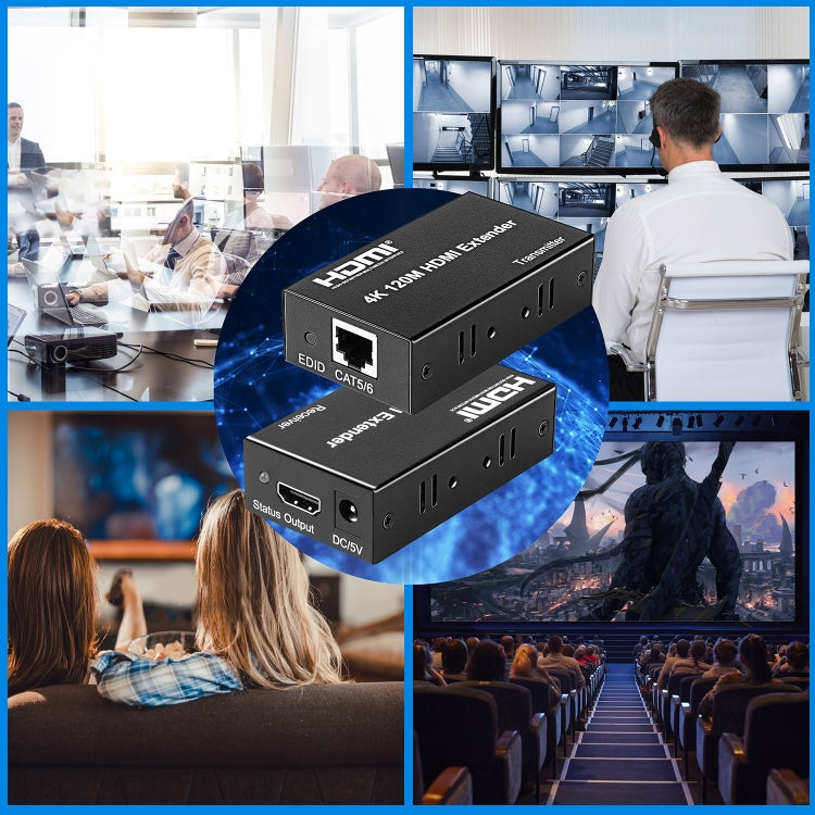 4K HDMI to RJ45 Network Extender, Transmission Distance: 120m(US Plug) - Amplifier by PMC TechLife | Online Shopping South Africa | PMC TechLife | Buy Now Pay Later Mobicred