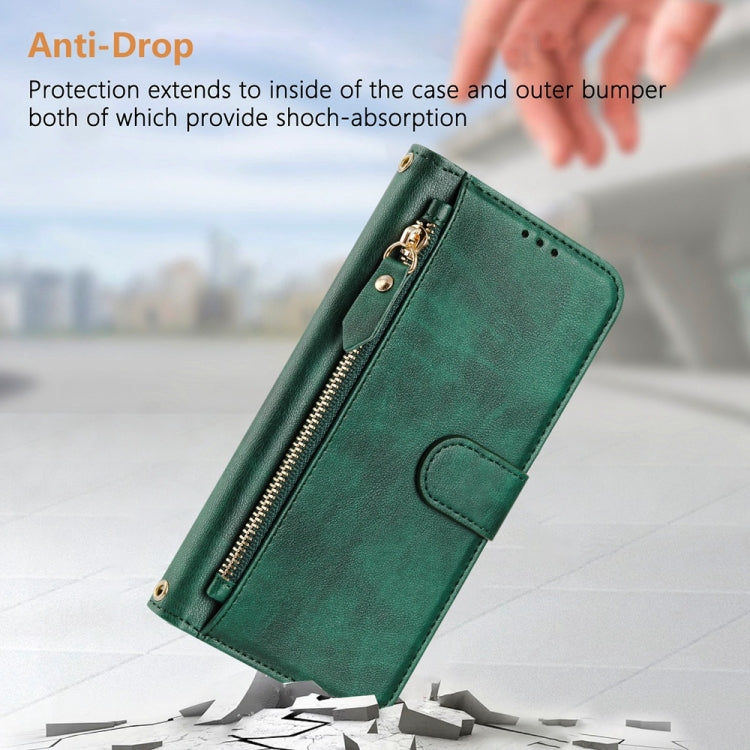 For Ulefone Note 14 Multi-Card Slots Zipper Wallet Leather Phone Case(Green) - Ulefone Cases by PMC Jewellery | Online Shopping South Africa | PMC Jewellery | Buy Now Pay Later Mobicred