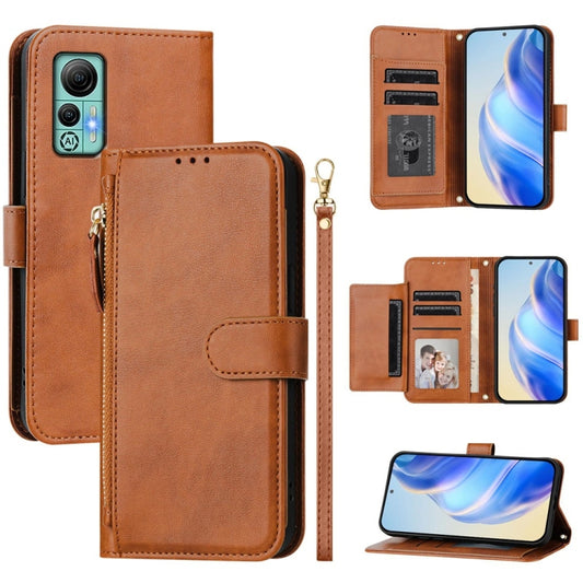 For Ulefone Note 14 Multi-Card Slots Zipper Wallet Leather Phone Case(Brown) - Ulefone Cases by PMC Jewellery | Online Shopping South Africa | PMC Jewellery | Buy Now Pay Later Mobicred