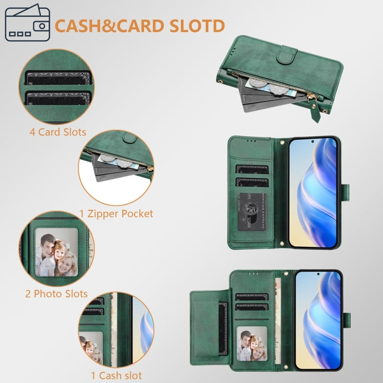 For Ulefone Note 17 Pro Multi-Card Slots Zipper Wallet Leather Phone Case(Green) - Ulefone Cases by PMC Jewellery | Online Shopping South Africa | PMC Jewellery | Buy Now Pay Later Mobicred