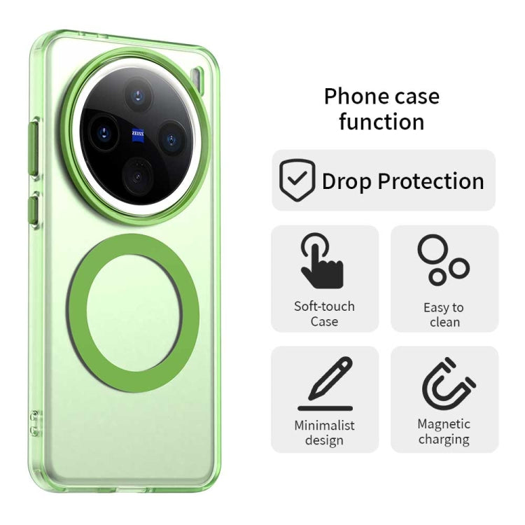 For vivo X200 Candy Magsafe PC Hybrid TPU Phone Case(Green) - X200 Cases by PMC Jewellery | Online Shopping South Africa | PMC Jewellery | Buy Now Pay Later Mobicred