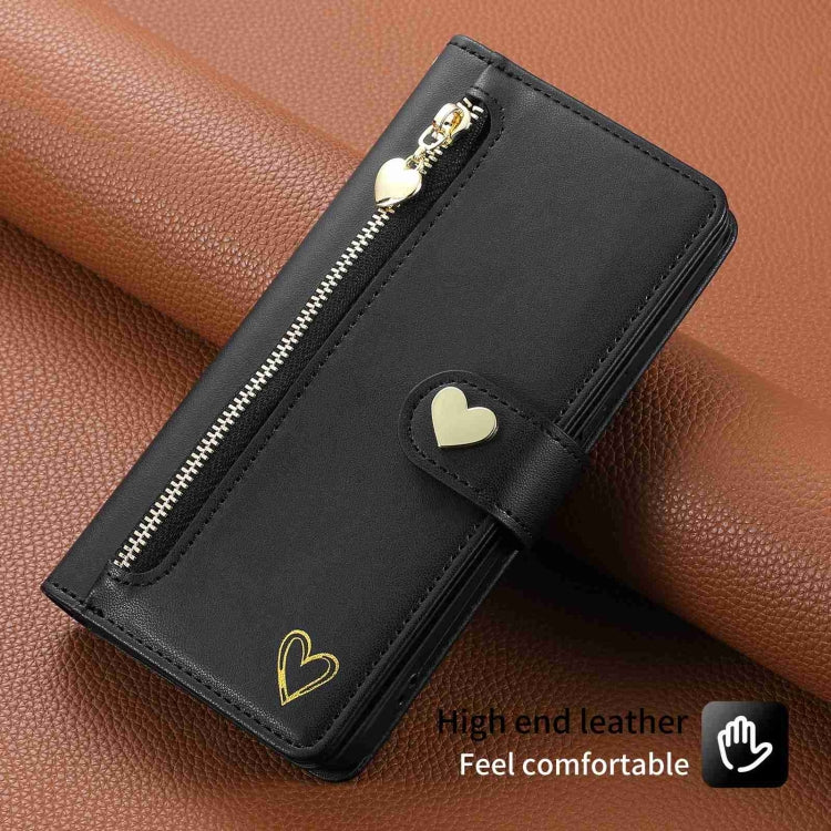 For Google Pixel 7 Pro POLA Love Multi-Card Slots Zipper Wallet Leather Phone Case(Black) - free shipping - PMC TechLife - Order now!