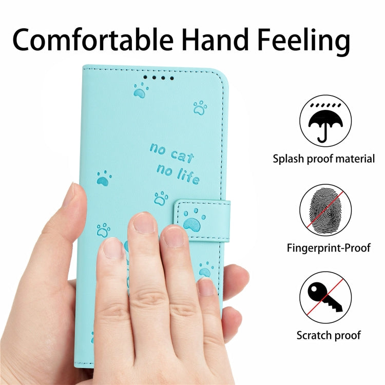 For Tecno Spark Go 2024 4G Embossed Kitten Phone Leather Case with Lanyard(Mint Green) - free shipping - PMC Jewellery - Order now!