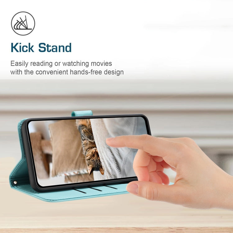 For Tecno Spark Go 2024 4G Embossed Kitten Phone Leather Case with Lanyard(Mint Green) - free shipping - PMC Jewellery - Order now!