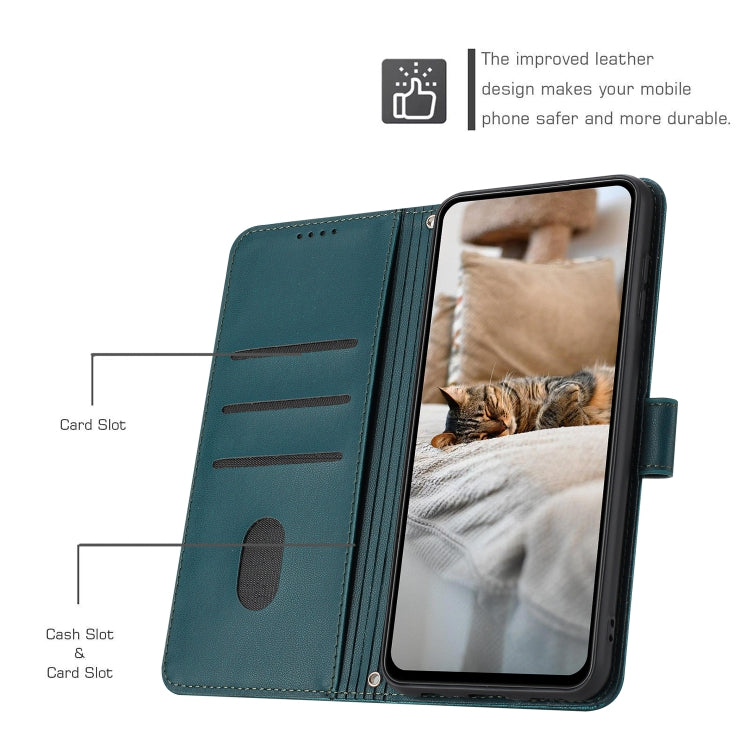 For Tecno Spark Go 2024 4G Embossed Kitten Phone Leather Case with Lanyard(Dark Green) - Tecno Cases by PMC Jewellery | Online Shopping South Africa | PMC Jewellery | Buy Now Pay Later Mobicred