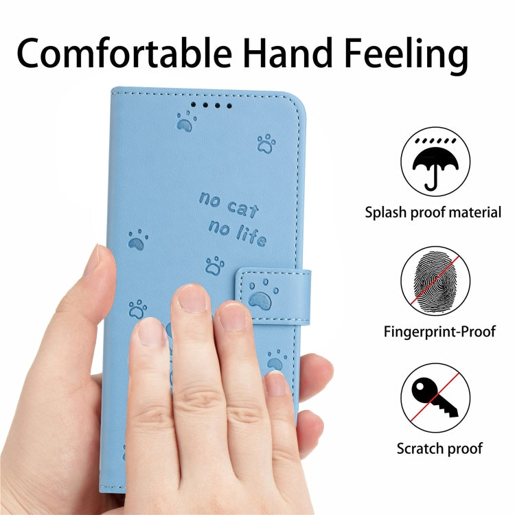 For Samsung Galaxy S25 / S24 5G Embossed Kitten Phone Leather Case with Lanyard(Blue) - free shipping - PMC TechLife - Order now!