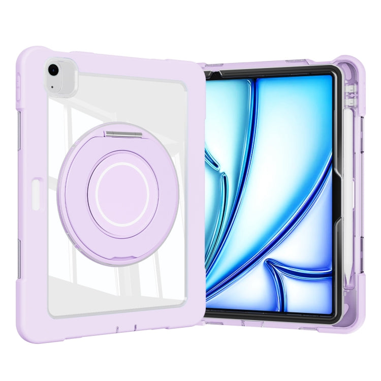 For iPad Air 11 2025 / 2024 / 10.9 2022 Crystal Armor PC Hybrid TPU Tablet Case with Pen Slot(Purple) - iPad Air 11 2025 / 2024 Cases by PMC Jewellery | Online Shopping South Africa | PMC Jewellery | Buy Now Pay Later Mobicred