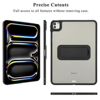 For iPad 4 / 3 / 2 9.7 inch Skin Feel Holder PC Hybrid TPU Tablet Case(Black) - iPad 4 & 3 & 2 Cases by PMC Jewellery | Online Shopping South Africa | PMC Jewellery | Buy Now Pay Later Mobicred