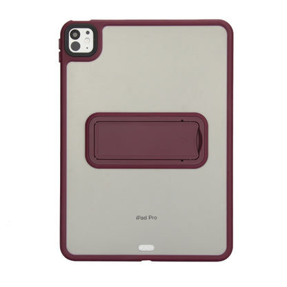 For iPad 4 / 3 / 2 9.7 inch Skin Feel Holder PC Hybrid TPU Tablet Case(Wine Red) - iPad 4 & 3 & 2 Cases by PMC Jewellery | Online Shopping South Africa | PMC Jewellery | Buy Now Pay Later Mobicred