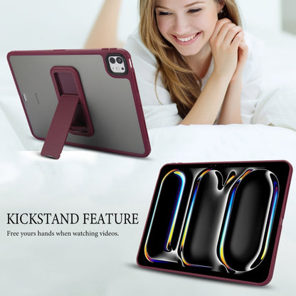 For iPad 4 / 3 / 2 9.7 inch Skin Feel Holder PC Hybrid TPU Tablet Case(Wine Red) - iPad 4 & 3 & 2 Cases by PMC Jewellery | Online Shopping South Africa | PMC Jewellery | Buy Now Pay Later Mobicred