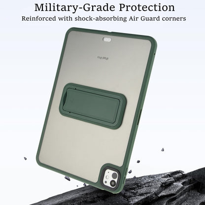 For iPad 4 / 3 / 2 9.7 inch Skin Feel Holder PC Hybrid TPU Tablet Case(Dark Green) - iPad 4 & 3 & 2 Cases by PMC Jewellery | Online Shopping South Africa | PMC Jewellery | Buy Now Pay Later Mobicred